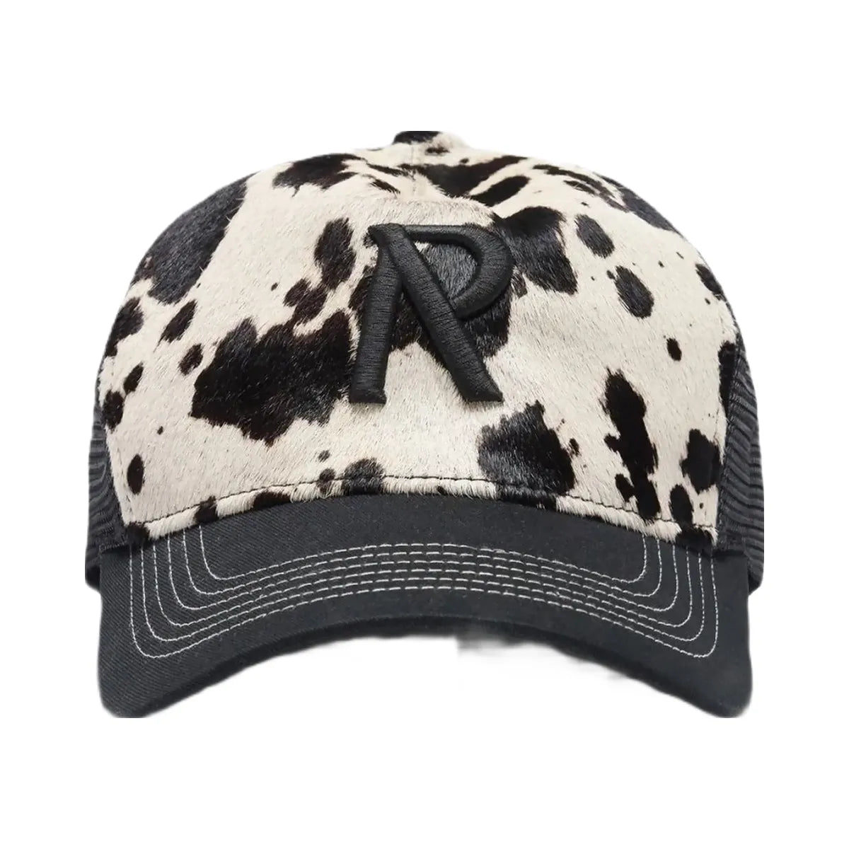 Represent Cowhide Print Cap Flat White Jet Black