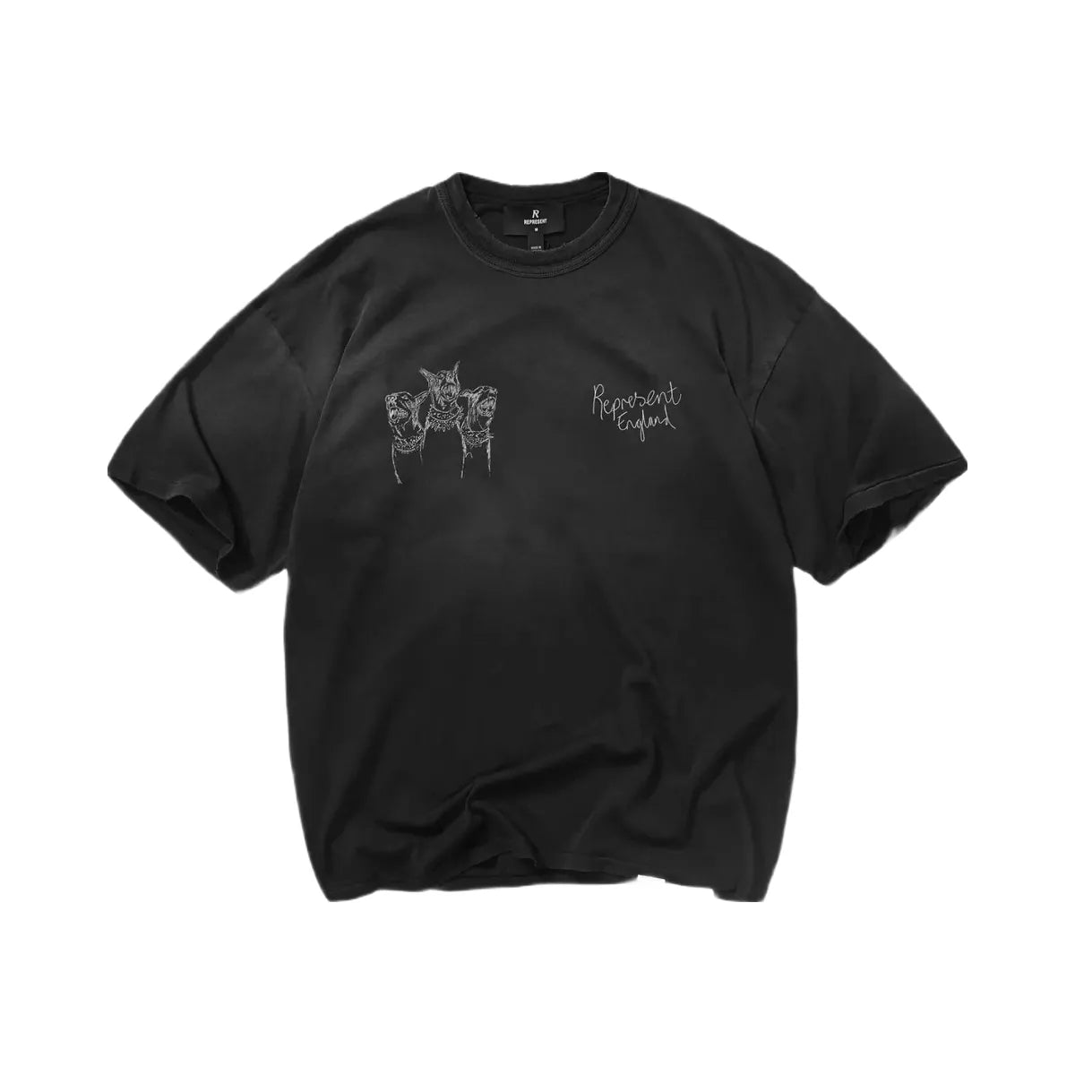Represent Hand Drawn Thoroughbred T Shirt Aged Black