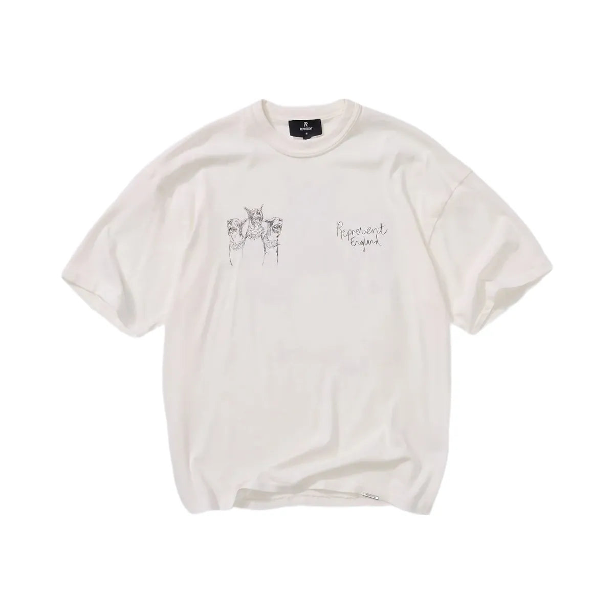 Represent Hand Drawn Thoroughbred T Shirt Flat White