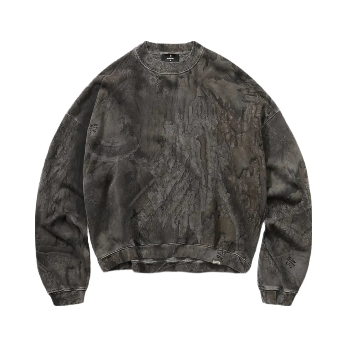Represent Initial Overdye Realtree Boxy Sweater Overdyed Black