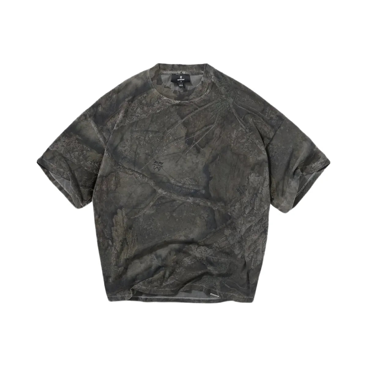 Represent Initial Overdye Realtree Oversized T Shirt Overdyed Black