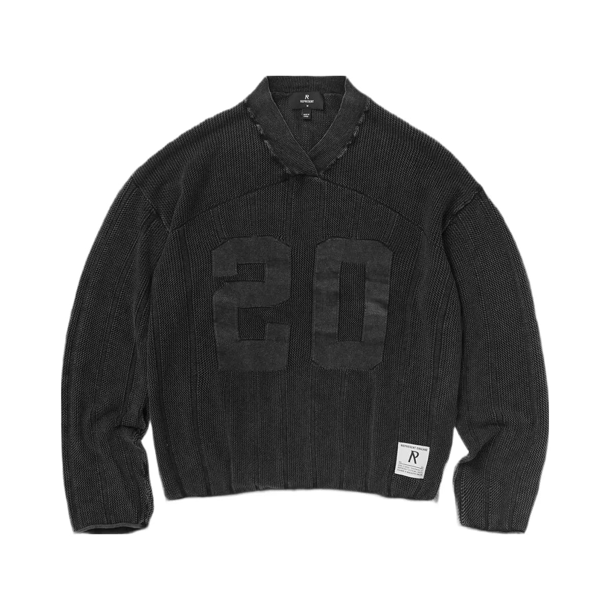 Represent Knitted Varsity Long Sleeve Jersey Vintage Grey