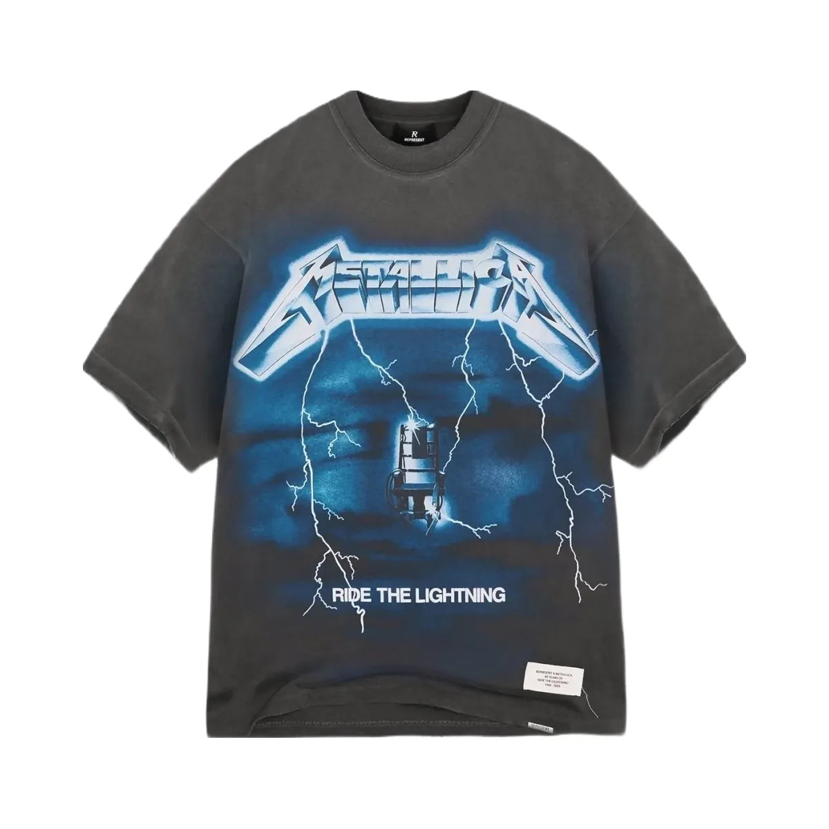 Represent X Metallica Ride The Lightning T Shirt Vintage Grey