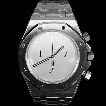 Seiko Mod Royal Oak Chrono Silver Minimalist