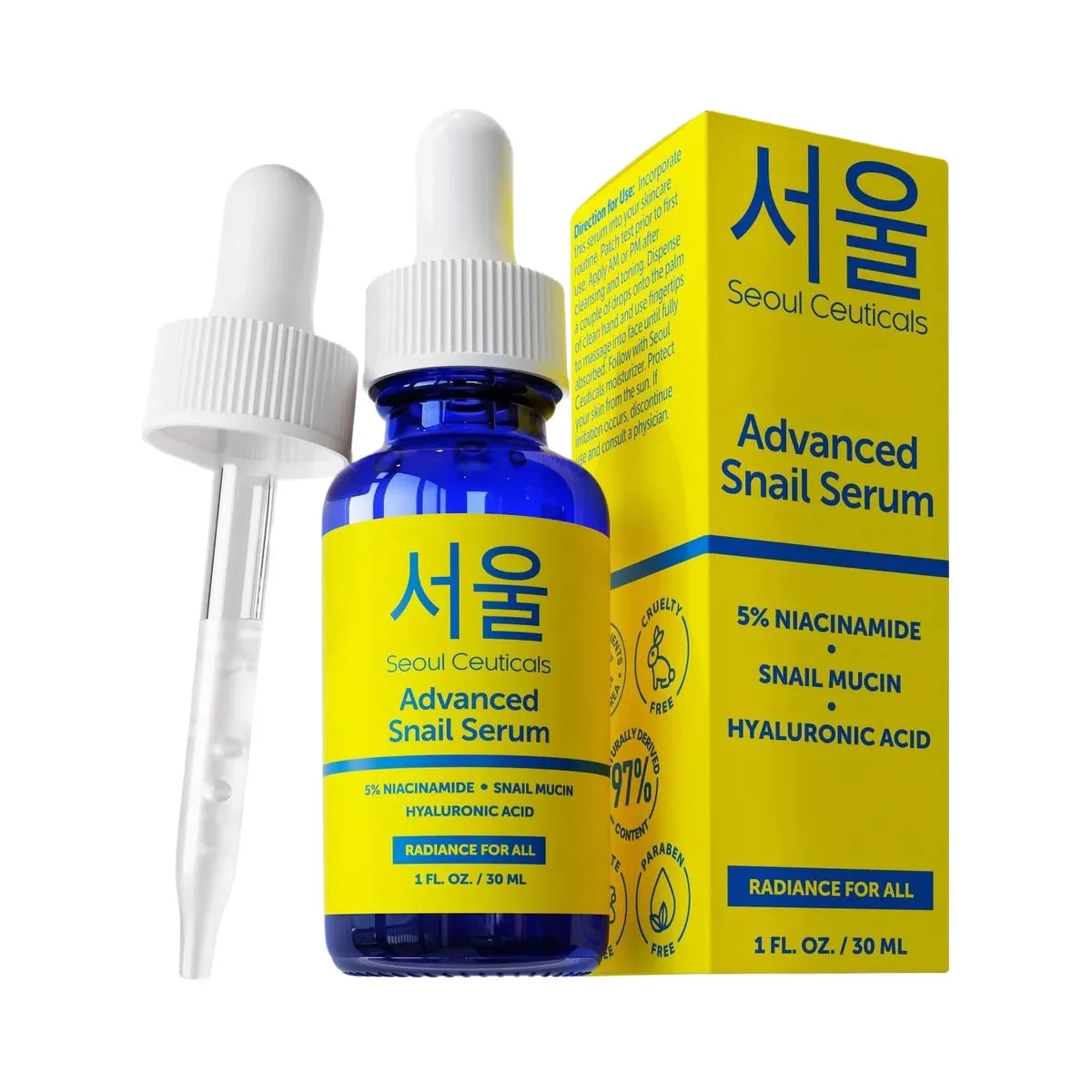 Seoul Ceuticals Korean Skin Care Niacinamide Advanced Snail Serum