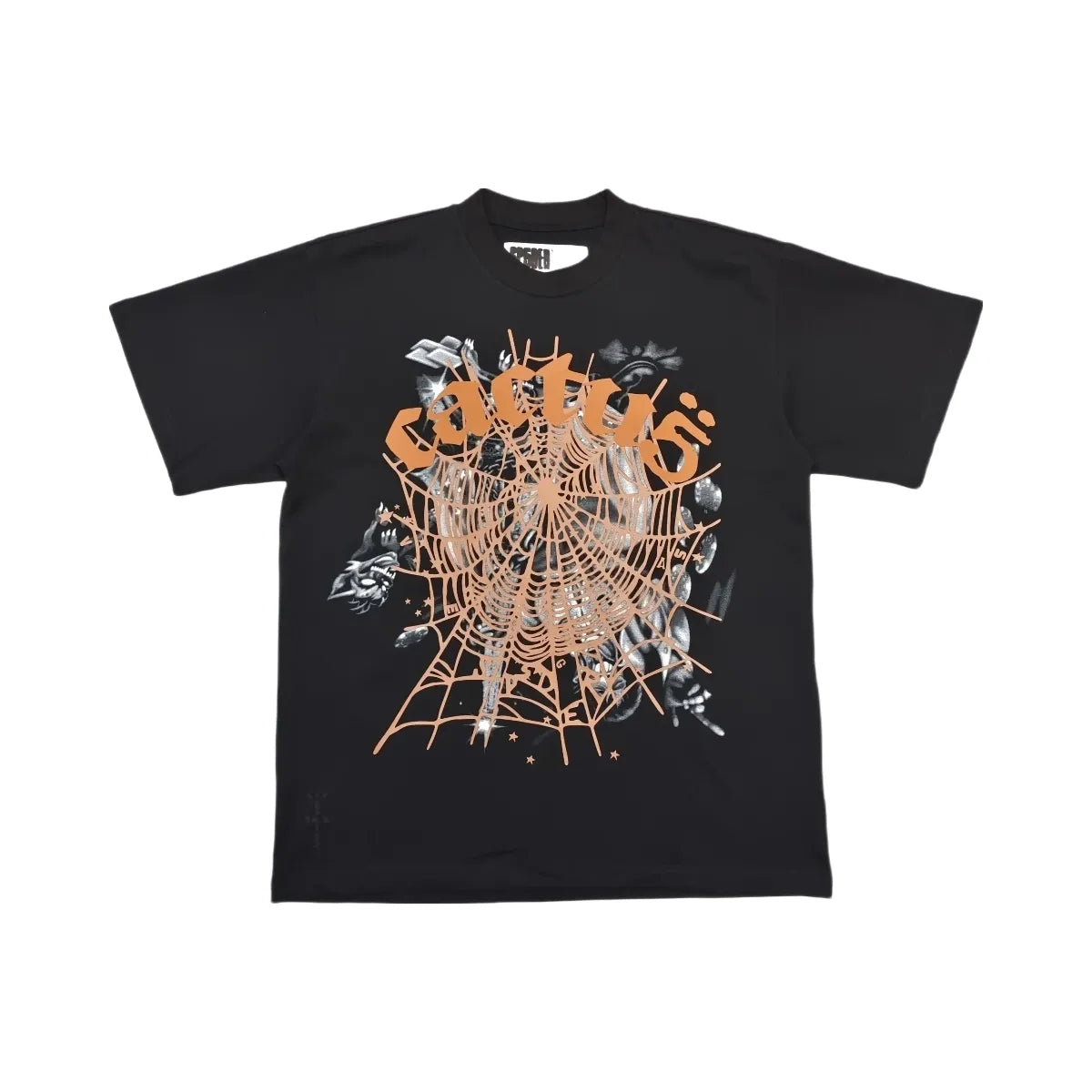 SP5DER X Travis Scott Cactus Jack Airbrush T Shirt Black