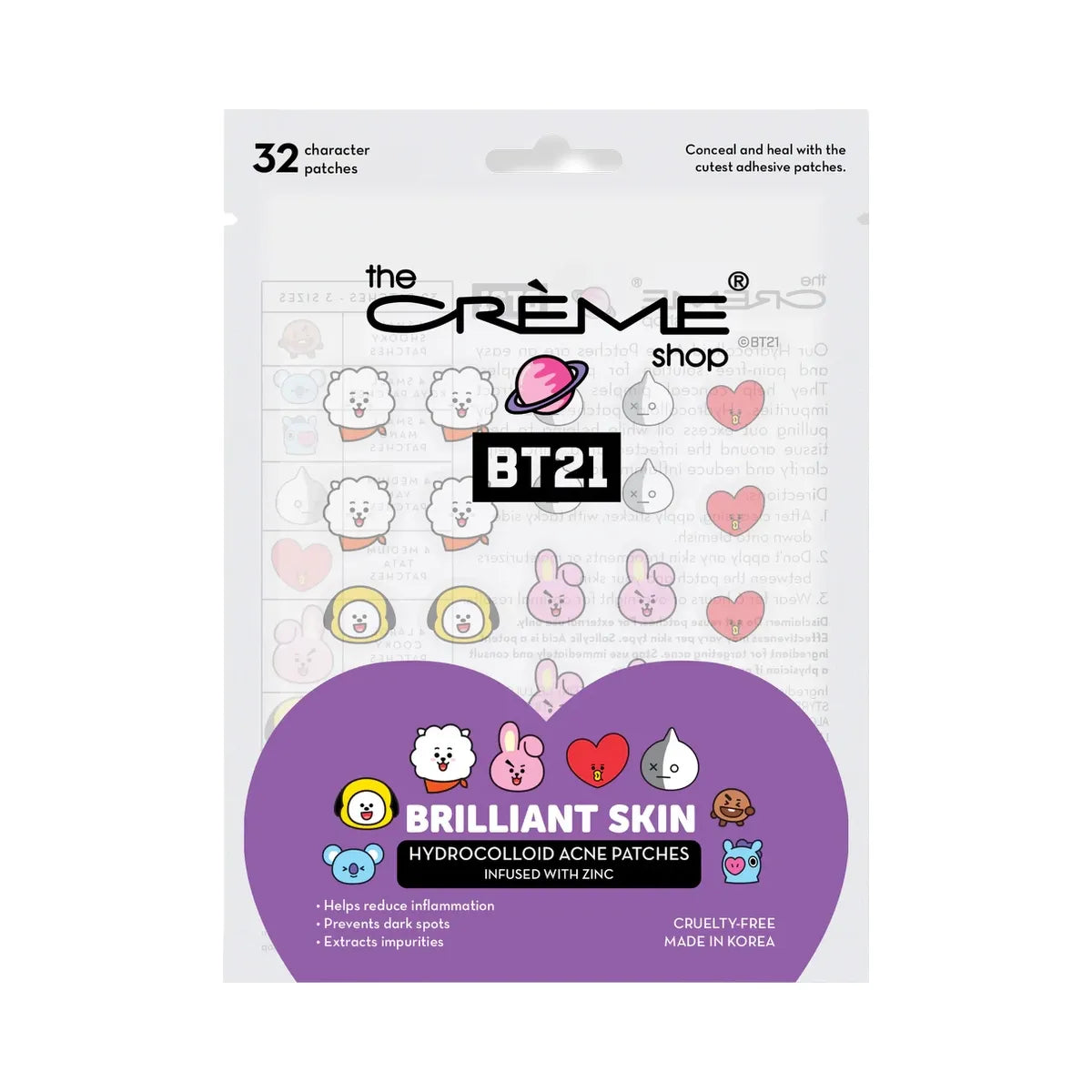 The Crème Shop The Crme Shop BT21 Brilliant Skin Hydrocolloid Acne Patches