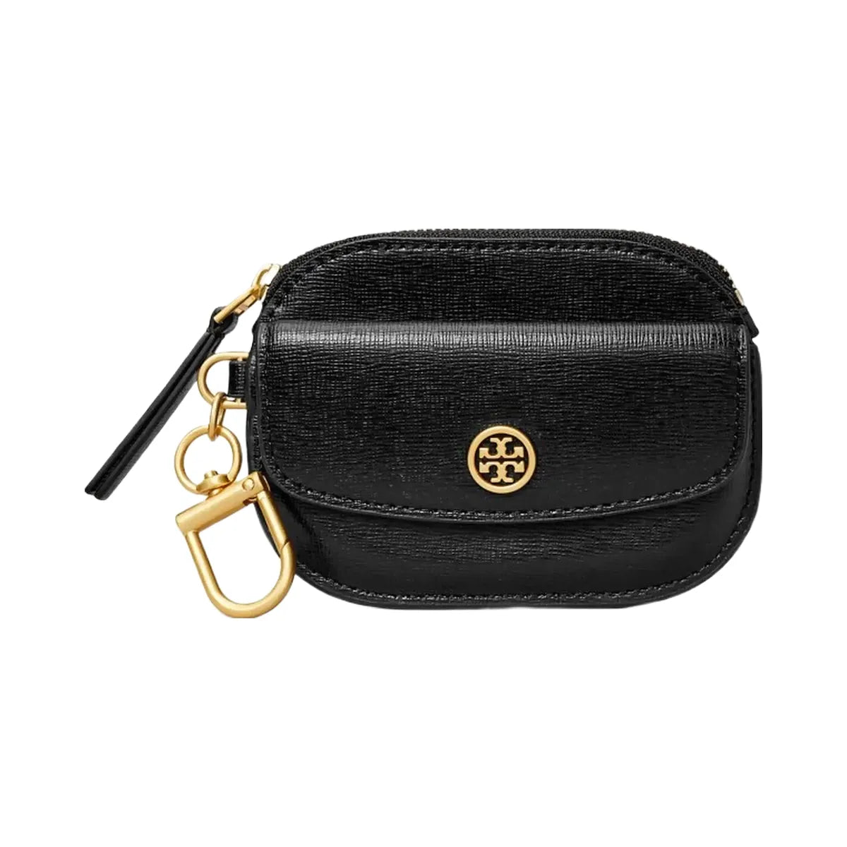 Tory Burch Robinson Card Case Key Ring Black