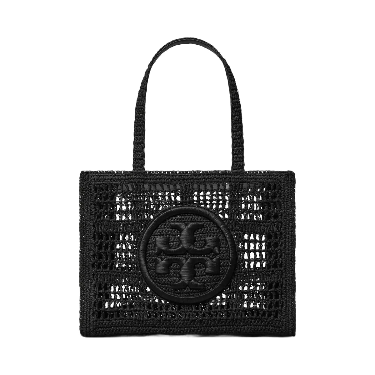 Tory Burch Small Ella Hand-Crocheted Tote Black