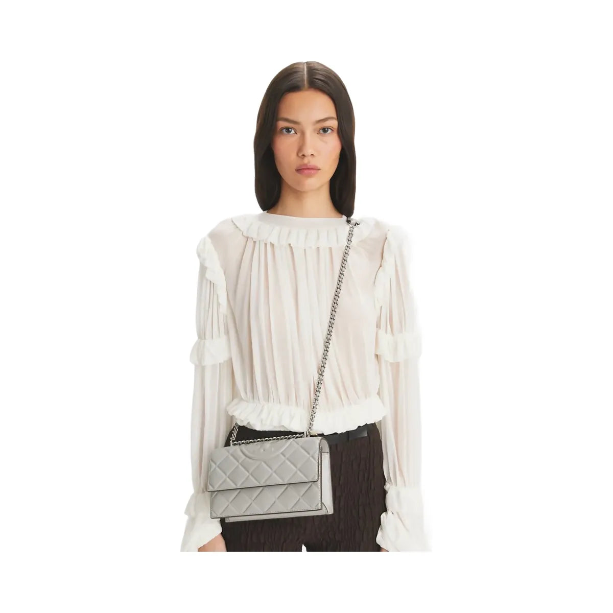 Tory Burch Small Fleming Shoulder Bag Gray