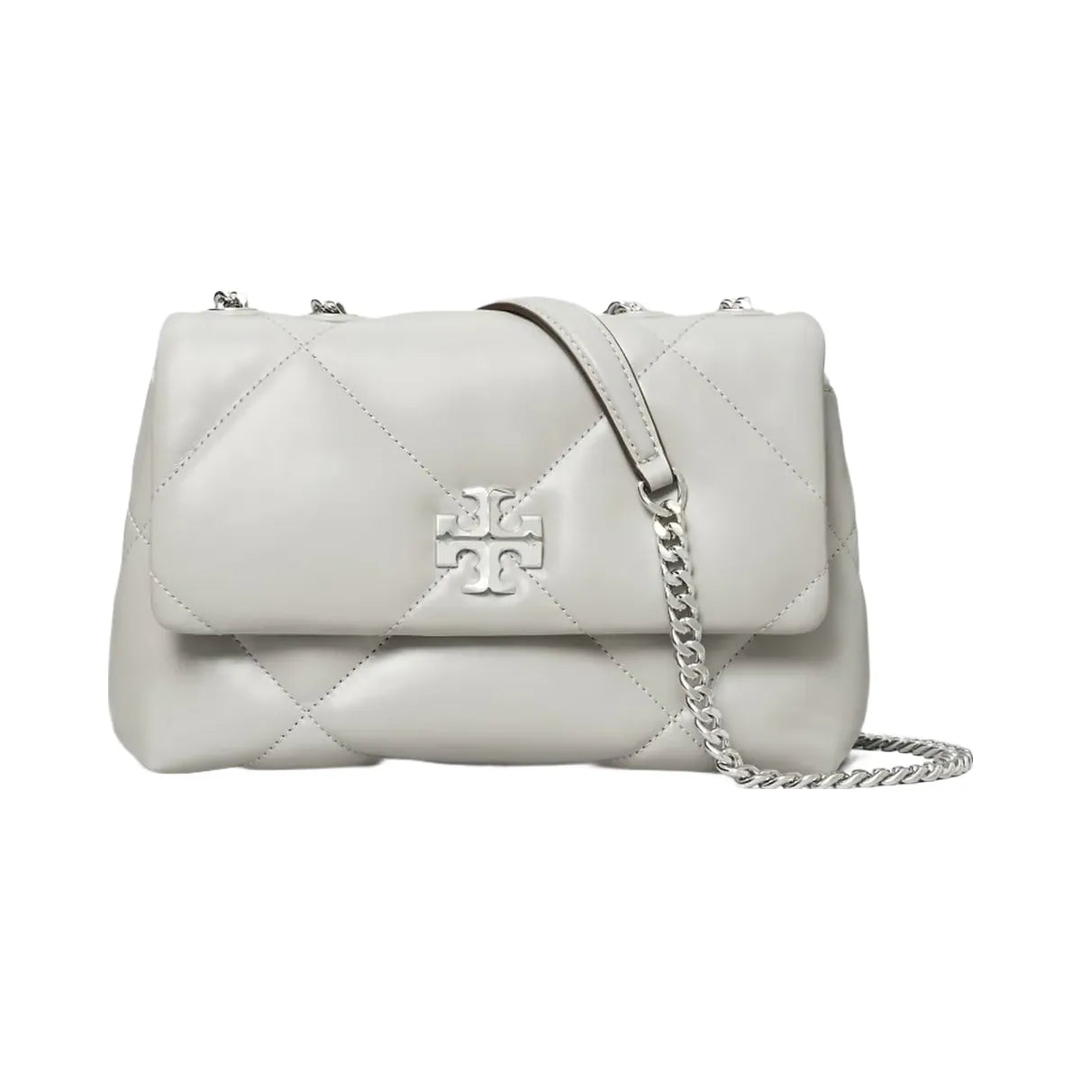 Tory Burch Small Kira Diamond Quilt Shoulder Bag Gray