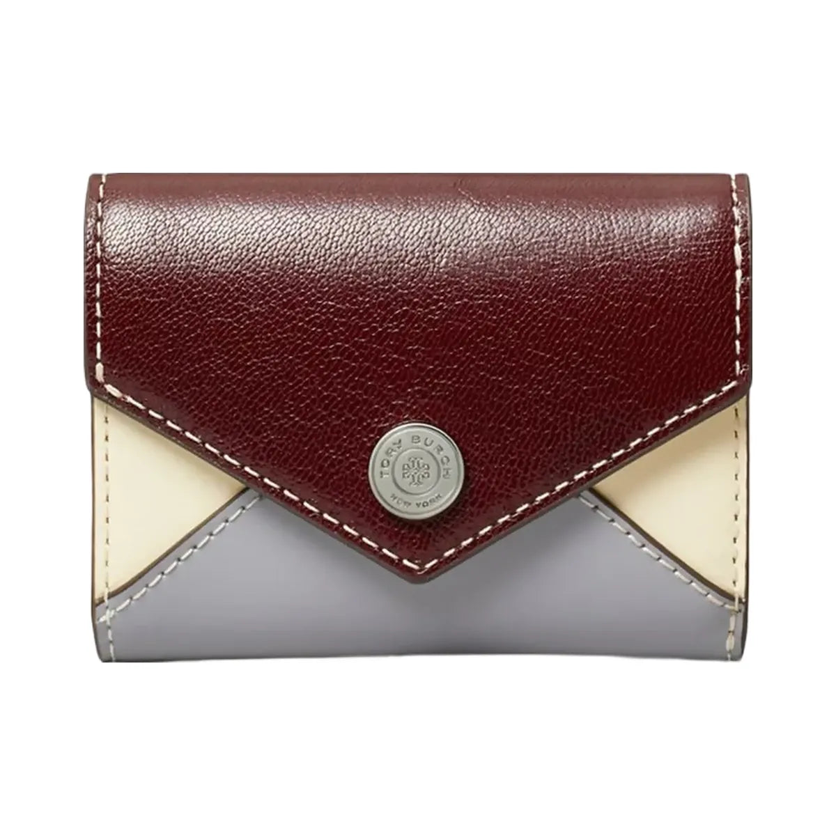 Tory Burch Small Leather Envelope Wallet Dark Carmine Multi
